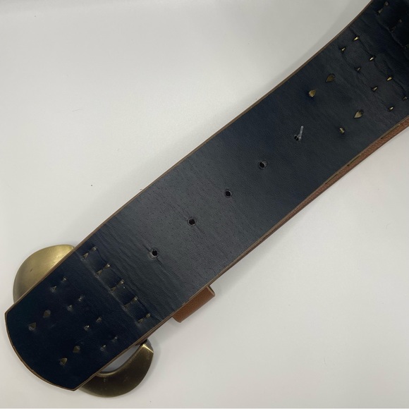 Brown Brass Studded Belt - Picture 13 of 13